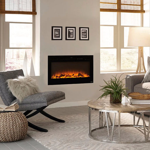 Touchstone | Sideline 36" Recessed Mounted Electric Fireplace, Black Touchstone - Electric Fireplace Touchstone   