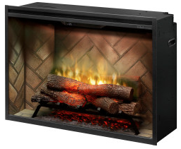 Dimplex | 36" Revillusion Built In Electric Fireplace in Herringbone with Glass Dimplex Dimplex   