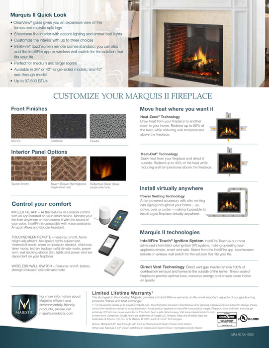 Majestic | Marquis II 42" See Through Direct Vent Gas Fireplace Majestic - Fireplace Majestic   