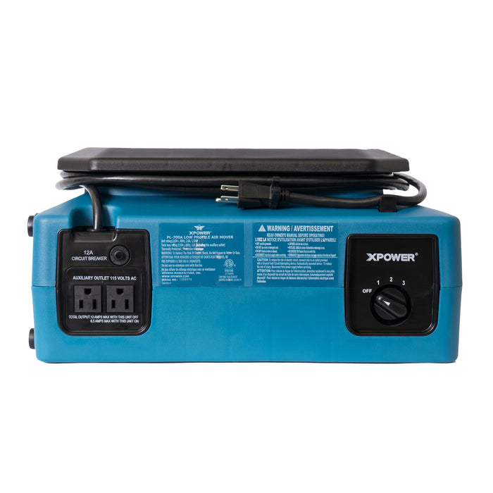 XPOWER | PL-700A-Blue | 1/3 HP, 1050 CFM, 2.8 Amps, 3-Speed Low Profile Air Mover XPOWER - Low Profile Air Mover XPOWER   