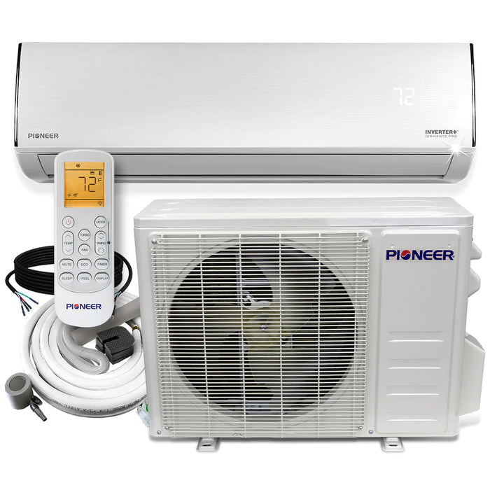 Pioneer | Diamante Series 24,000 BTU 18 SEER 230V Ductless Mini-Split Air Conditioner Heat Pump Full Set Pioneer - Mini-Split, Inverter, AC, and Heat Pump Pioneer   