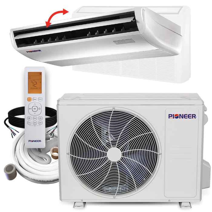 Pioneer | 18,000 BTU Floor/Ceiling (Flex Mount) Ductless Inverter Mini Split Air Conditioner Heat Pump, 230V Pioneer - Mini-Split, Inverter, AC, and Heat Pump Pioneer 16 Ft (Standard)  