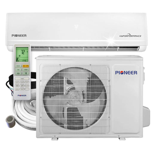 Pioneer | Hyperformance 18,000 BTU Ductless Mini Split Inverter, Wi-Fi, Air Conditioner Hyper Heat Pump Full Set 230V Pioneer - Mini-Split, Inverter, AC, and Heat Pump Pioneer 16 Ft (Standard)  