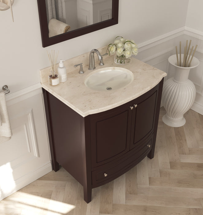 Laviva | Estella 32" Brown Bathroom Vanity with Jerusalem Gold Marble Countertop Laviva - Vanities Laviva   