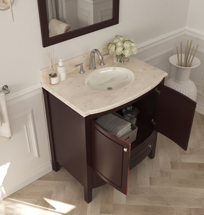 Laviva | Estella 32" Brown Bathroom Vanity with Jerusalem Gold Marble Countertop Laviva - Vanities Laviva   