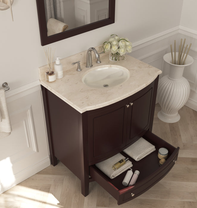 Laviva | Estella 32" Brown Bathroom Vanity with Jerusalem Gold Marble Countertop Laviva - Vanities Laviva   