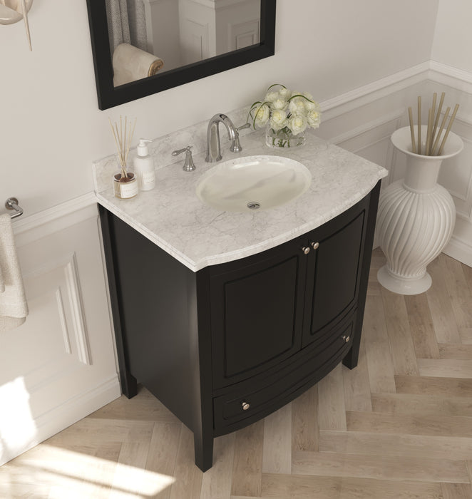 Laviva | Estella 32" Espresso Bathroom Vanity with White Carrara Marble Countertop Laviva - Vanities Laviva   