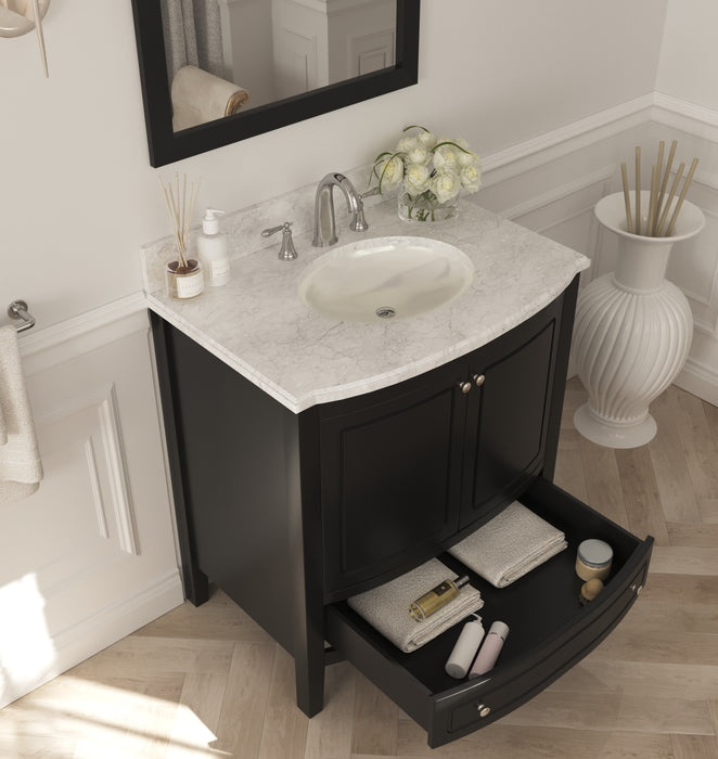 Laviva | Estella 32" Espresso Bathroom Vanity with White Carrara Marble Countertop Laviva - Vanities Laviva   