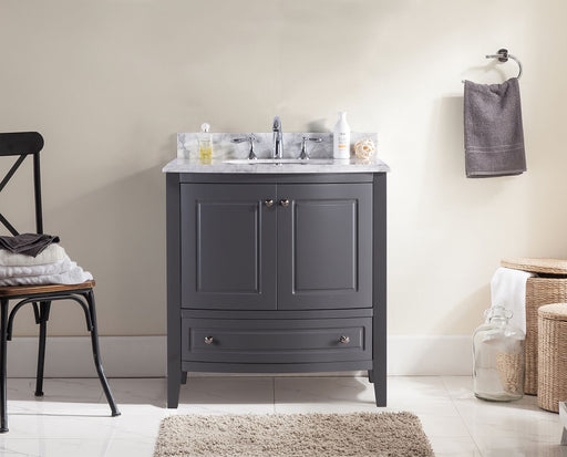 Laviva | Estella 32" Grey Bathroom Vanity with White Carrara Marble Countertop Laviva - Vanities Laviva   