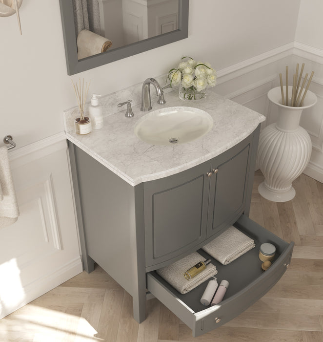 Laviva | Estella 32" Grey Bathroom Vanity with White Carrara Marble Countertop Laviva - Vanities Laviva   