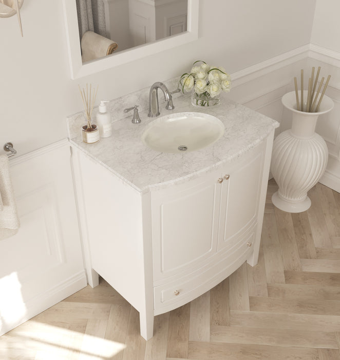 Laviva | Estella 32" White Bathroom Vanity with White Carrara Marble Countertop Laviva - Vanities Laviva   