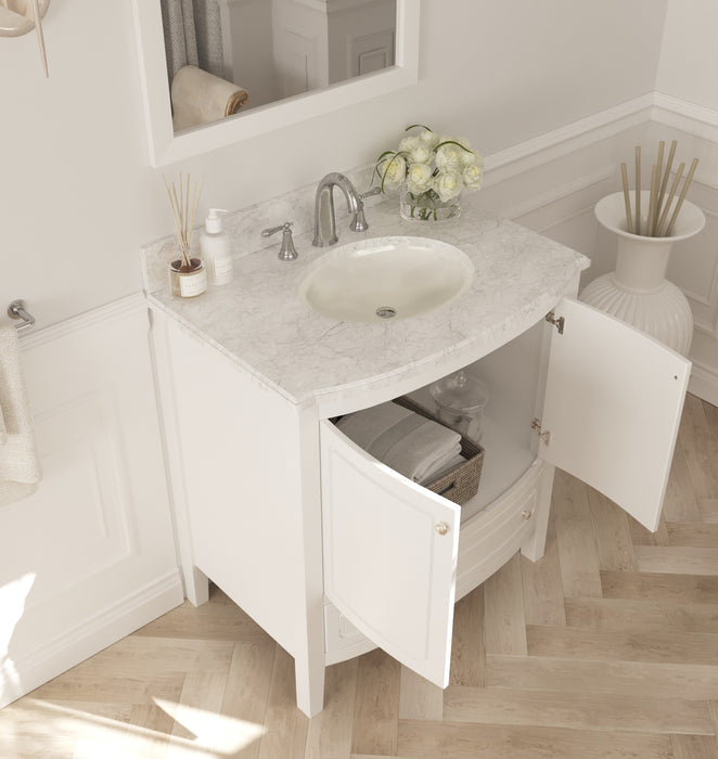 Laviva | Estella 32" White Bathroom Vanity with White Carrara Marble Countertop Laviva - Vanities Laviva   