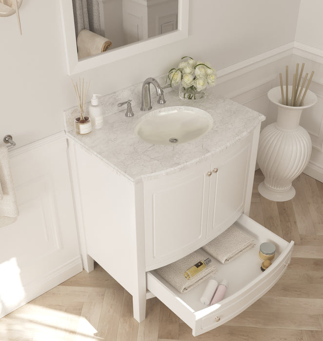 Laviva | Estella 32" White Bathroom Vanity with White Carrara Marble Countertop Laviva - Vanities Laviva   