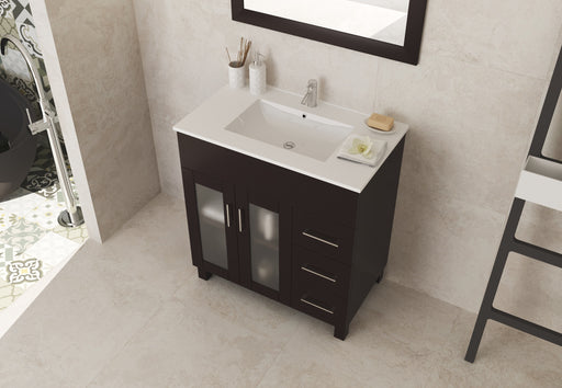 Laviva | Nova 32" Brown Bathroom Vanity with White Ceramic Basin Countertop Laviva - Vanities Laviva   