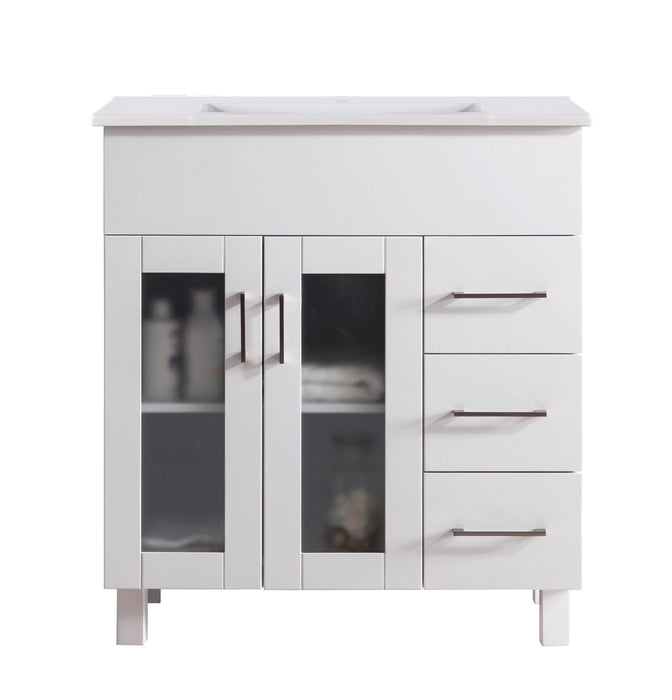 Laviva | Nova 32" White Bathroom Vanity with White Ceramic Basin Countertop Laviva - Vanities Laviva   