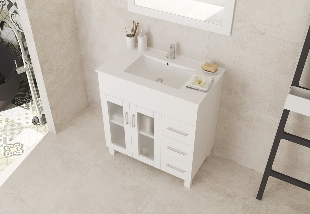 Laviva | Nova 32" White Bathroom Vanity with White Ceramic Basin Countertop Laviva - Vanities Laviva   