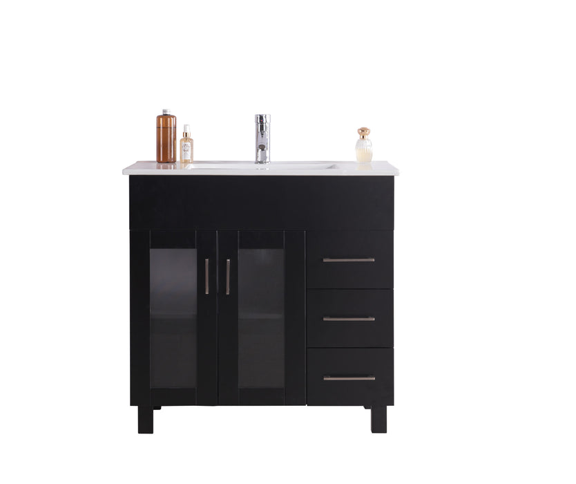 Laviva | Nova 36" Espresso Bathroom Vanity with White Ceramic Basin Countertop Laviva - Vanities Laviva   