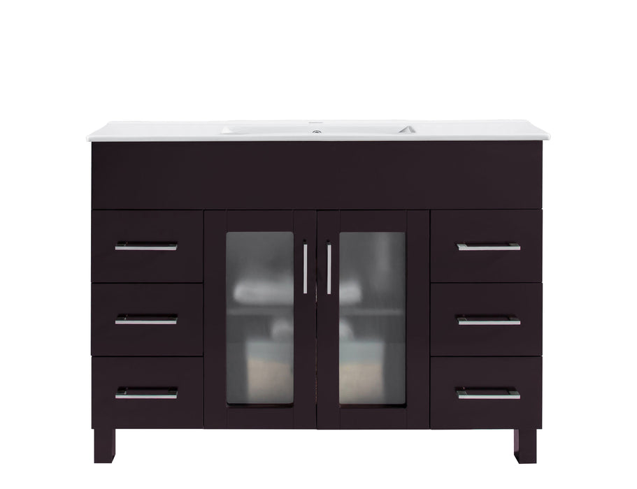 Laviva | Nova 48" Brown Bathroom Vanity with White Ceramic Basin Countertop Laviva - Vanities Laviva   