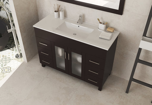 Laviva | Nova 48" Brown Bathroom Vanity with White Ceramic Basin Countertop Laviva - Vanities Laviva   