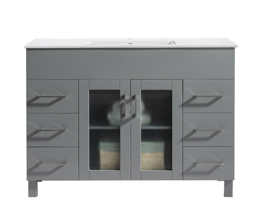 Laviva | Nova 48" Grey Bathroom Vanity with White Ceramic Basin Countertop Laviva - Vanities Laviva   