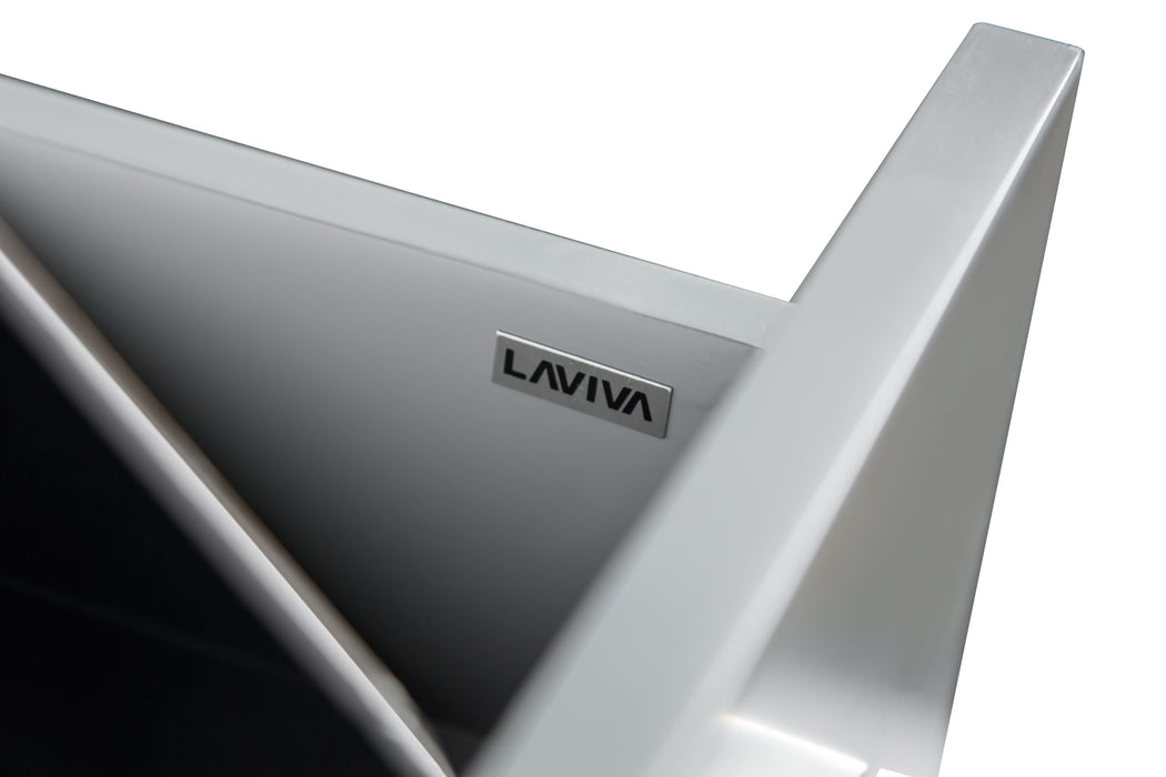 Laviva | Nova 48" Grey Bathroom Vanity with White Ceramic Basin Countertop Laviva - Vanities Laviva   