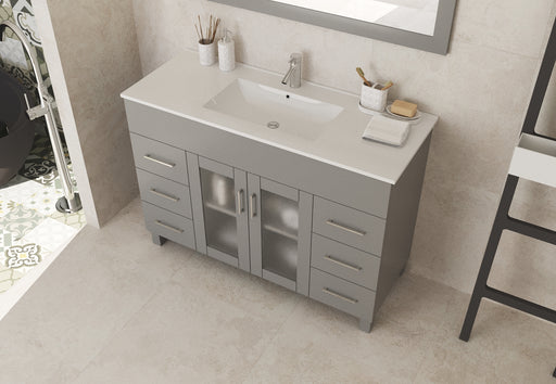 Laviva | Nova 48" Grey Bathroom Vanity with White Ceramic Basin Countertop Laviva - Vanities Laviva   