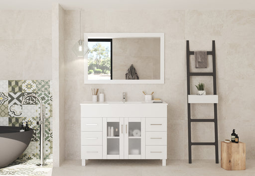 Laviva | Nova 48" White Bathroom Vanity with White Ceramic Basin Countertop Laviva - Vanities Laviva   