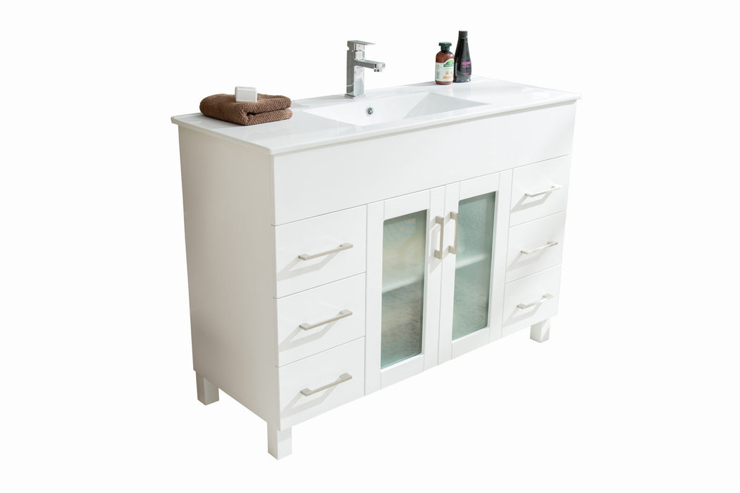 Laviva | Nova 48" White Bathroom Vanity with White Ceramic Basin Countertop Laviva - Vanities Laviva   