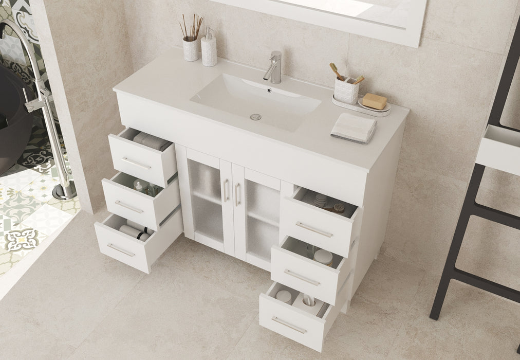 Laviva | Nova 48" White Bathroom Vanity with White Ceramic Basin Countertop Laviva - Vanities Laviva   