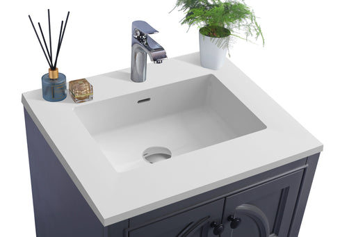 Laviva | Odyssey 24" Maple Grey Bathroom Vanity with Matte White VIVA Stone Solid Surface Countertop Laviva - Vanities Laviva   