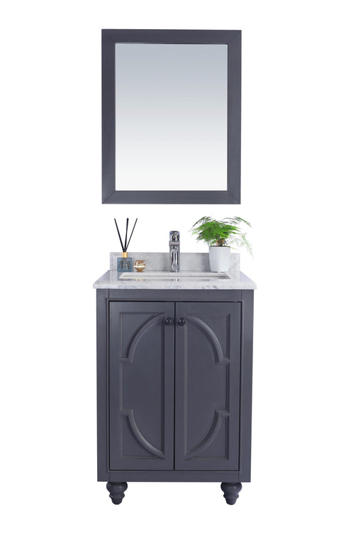 Laviva | Odyssey 24" Maple Grey Bathroom Vanity with White Carrara Marble Countertop Laviva - Vanities Laviva   