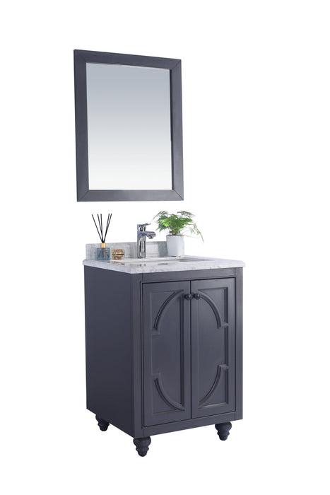 Laviva | Odyssey 24" Maple Grey Bathroom Vanity with White Carrara Marble Countertop Laviva - Vanities Laviva   