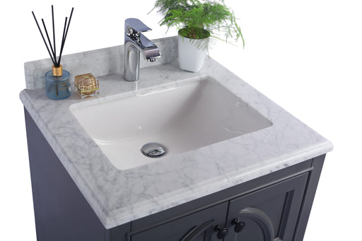 Laviva | Odyssey 24" Maple Grey Bathroom Vanity with White Carrara Marble Countertop Laviva - Vanities Laviva   