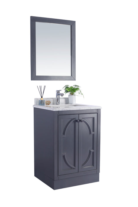 Laviva | Odyssey 24" Maple Grey Bathroom Vanity with White Carrara Marble Countertop Laviva - Vanities Laviva   