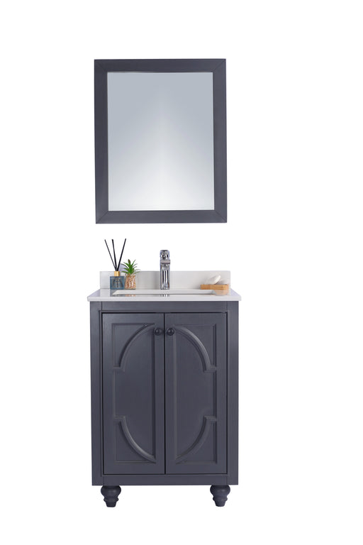 Laviva | Odyssey 24" Maple Grey Bathroom Vanity with White Quartz Countertop Laviva - Vanities Laviva   