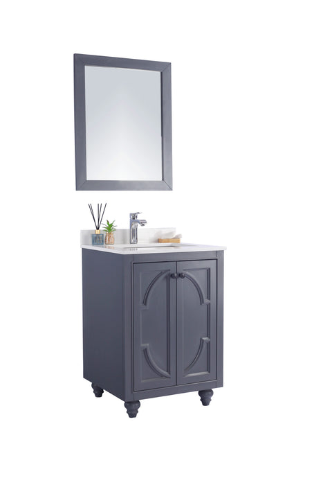 Laviva | Odyssey 24" Maple Grey Bathroom Vanity with White Quartz Countertop Laviva - Vanities Laviva   