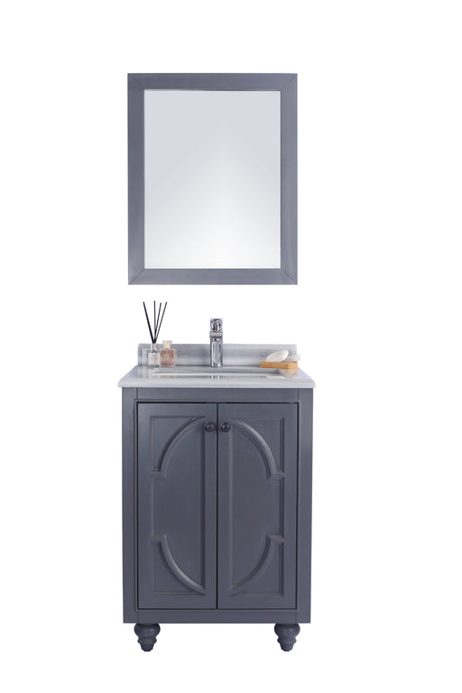 Laviva | Odyssey 24" Maple Grey Bathroom Vanity with White Stripes Marble Countertop Laviva - Vanities Laviva   