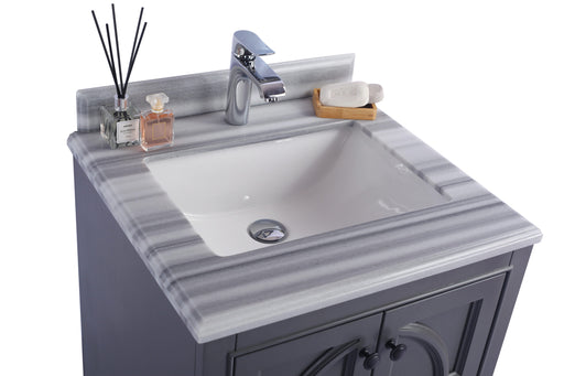 Laviva | Odyssey 24" Maple Grey Bathroom Vanity with White Stripes Marble Countertop Laviva - Vanities Laviva   