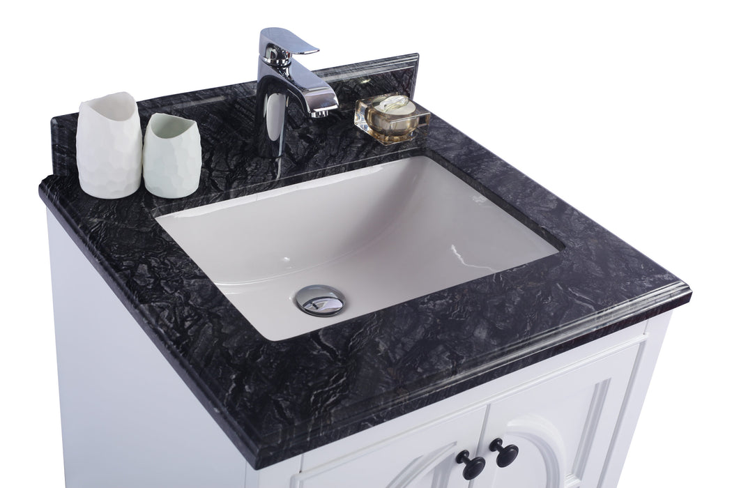 Laviva | Odyssey 24" White Bathroom Vanity with Black Wood Marble Countertop Laviva - Vanities Laviva   