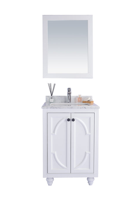 Laviva | Odyssey 24" White Bathroom Vanity with White Carrara Marble Countertop Laviva - Vanities Laviva   