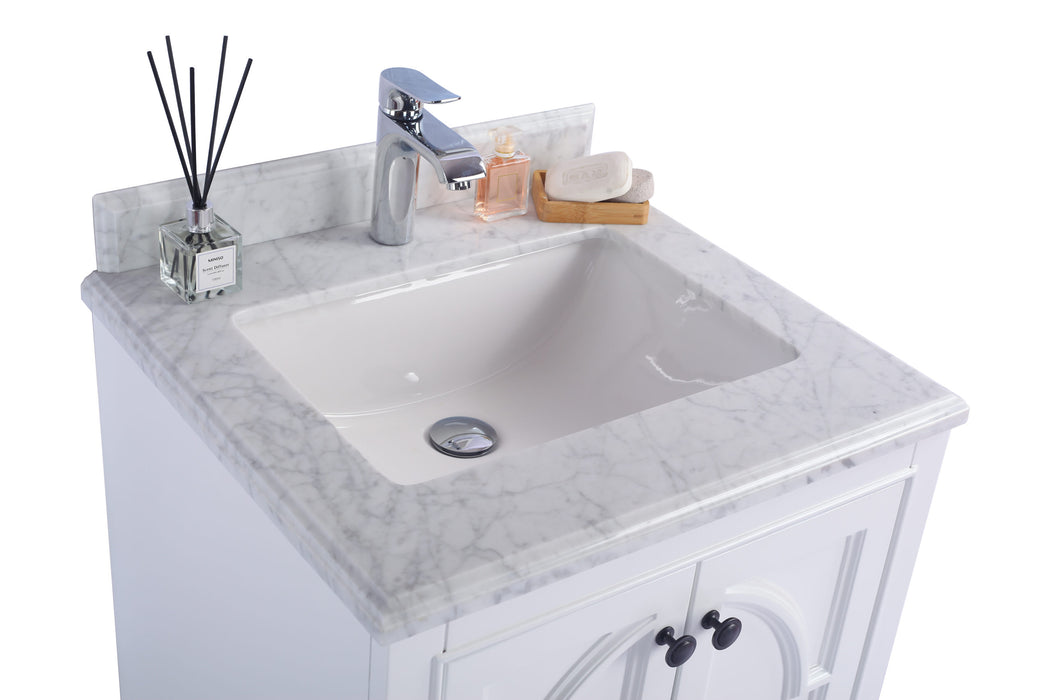 Laviva | Odyssey 24" White Bathroom Vanity with White Carrara Marble Countertop Laviva - Vanities Laviva   