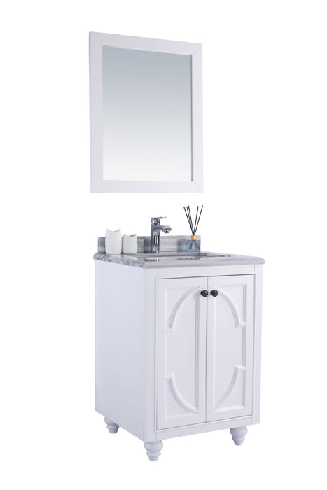 Laviva | Odyssey 24" White Bathroom Vanity with White Stripes Marble Countertop Laviva - Vanities Laviva   