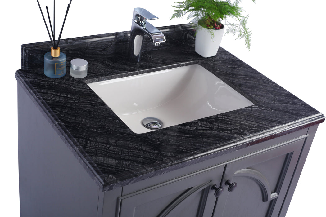 Laviva | Odyssey 30" Maple Grey Bathroom Vanity with Black Wood Marble Countertop Laviva - Vanities Laviva   