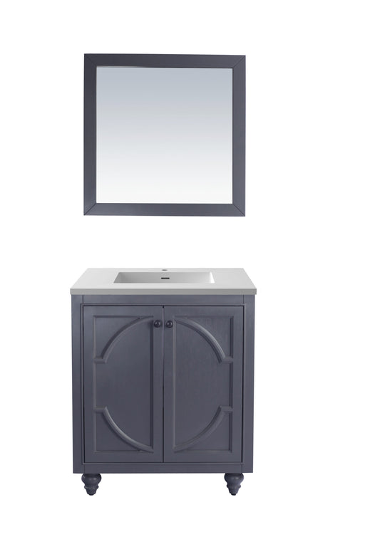 Laviva | Odyssey 30" Maple Grey Bathroom Vanity with Matte White VIVA Stone Solid Surface Countertop Laviva - Vanities Laviva   