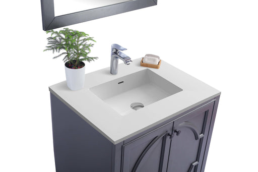 Laviva | Odyssey 30" Maple Grey Bathroom Vanity with Matte White VIVA Stone Solid Surface Countertop Laviva - Vanities Laviva   