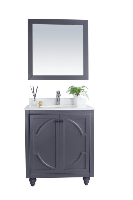 Laviva | Odyssey 30" Maple Grey Bathroom Vanity with Pure White Phoenix Stone Countertop Laviva - Vanities Laviva   