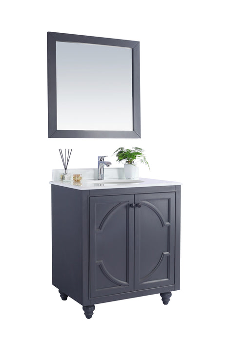 Laviva | Odyssey 30" Maple Grey Bathroom Vanity with Pure White Phoenix Stone Countertop Laviva - Vanities Laviva   