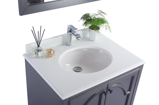 Laviva | Odyssey 30" Maple Grey Bathroom Vanity with Pure White Phoenix Stone Countertop Laviva - Vanities Laviva   