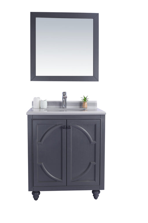 Laviva | Odyssey 30" Maple Grey Bathroom Vanity with White Stripes Marble Countertop Laviva - Vanities Laviva   