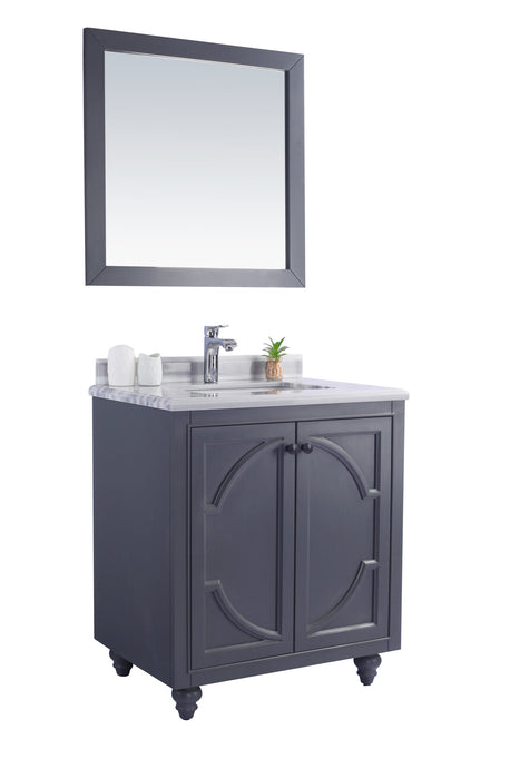 Laviva | Odyssey 30" Maple Grey Bathroom Vanity with White Stripes Marble Countertop Laviva - Vanities Laviva   